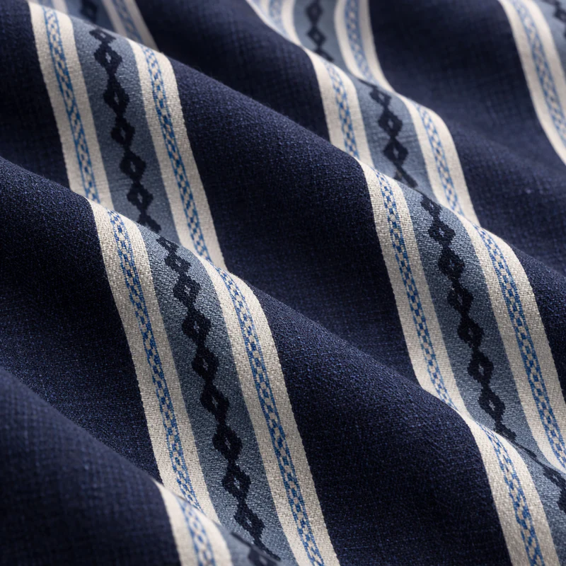 Blue Shirt with Strip Half Sleeve Shirt